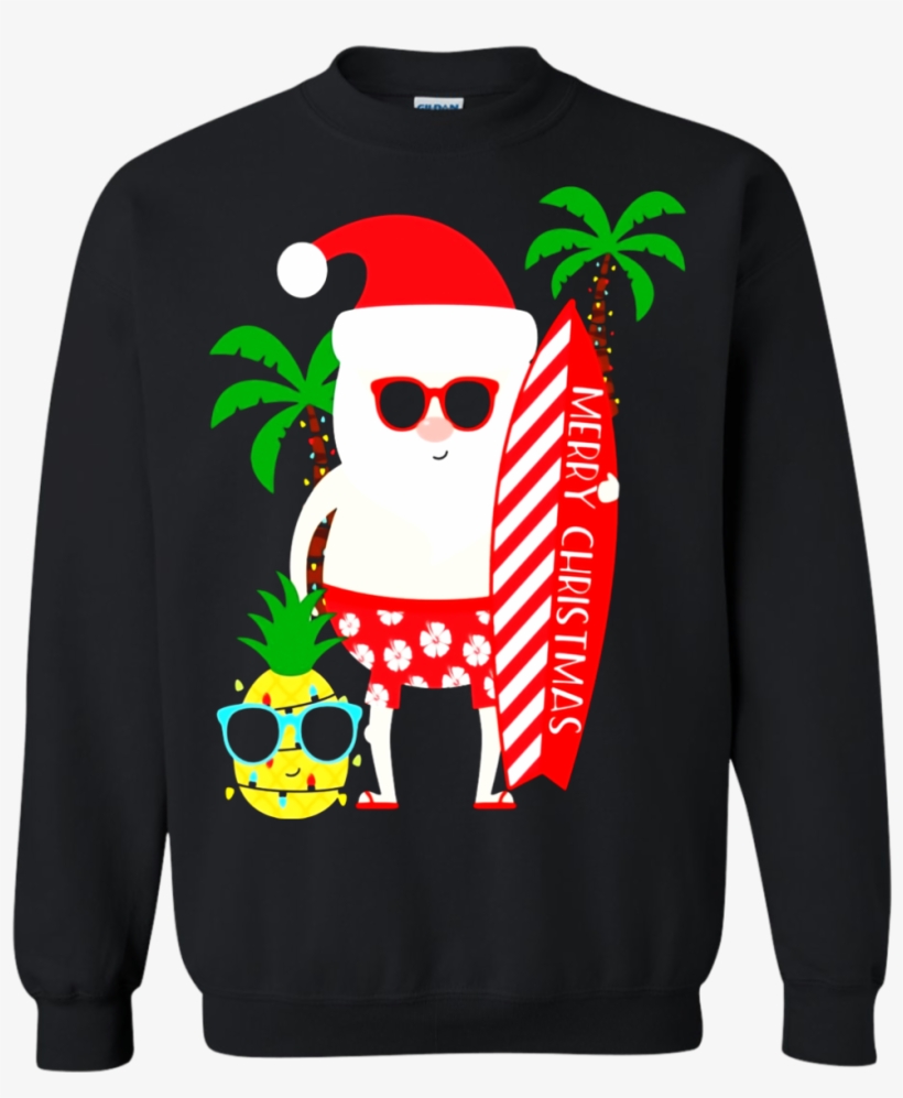 Santa Claus Surfing Hawaiian Shirt Summer Christmas - Dragon Ball Supreme Hoodie, transparent png #6055952
