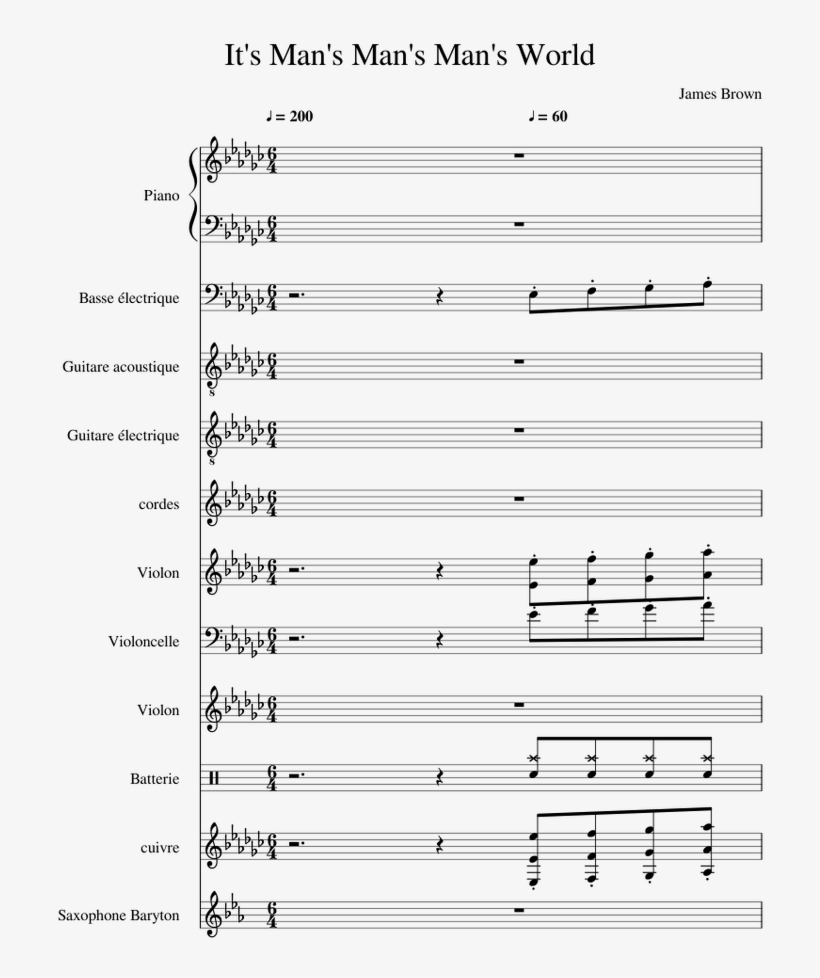 It S A Man's Man's Man's World By James Brown Sheet - Document, transparent png #6056659