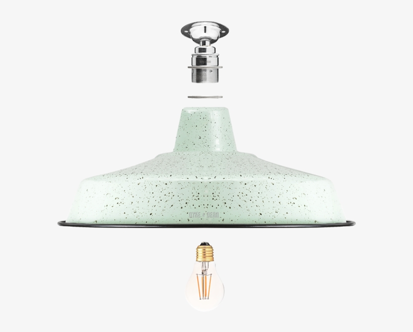 Fixed Large Mint Green Speckle Enamel Shade - Lampshade, transparent png #6056708