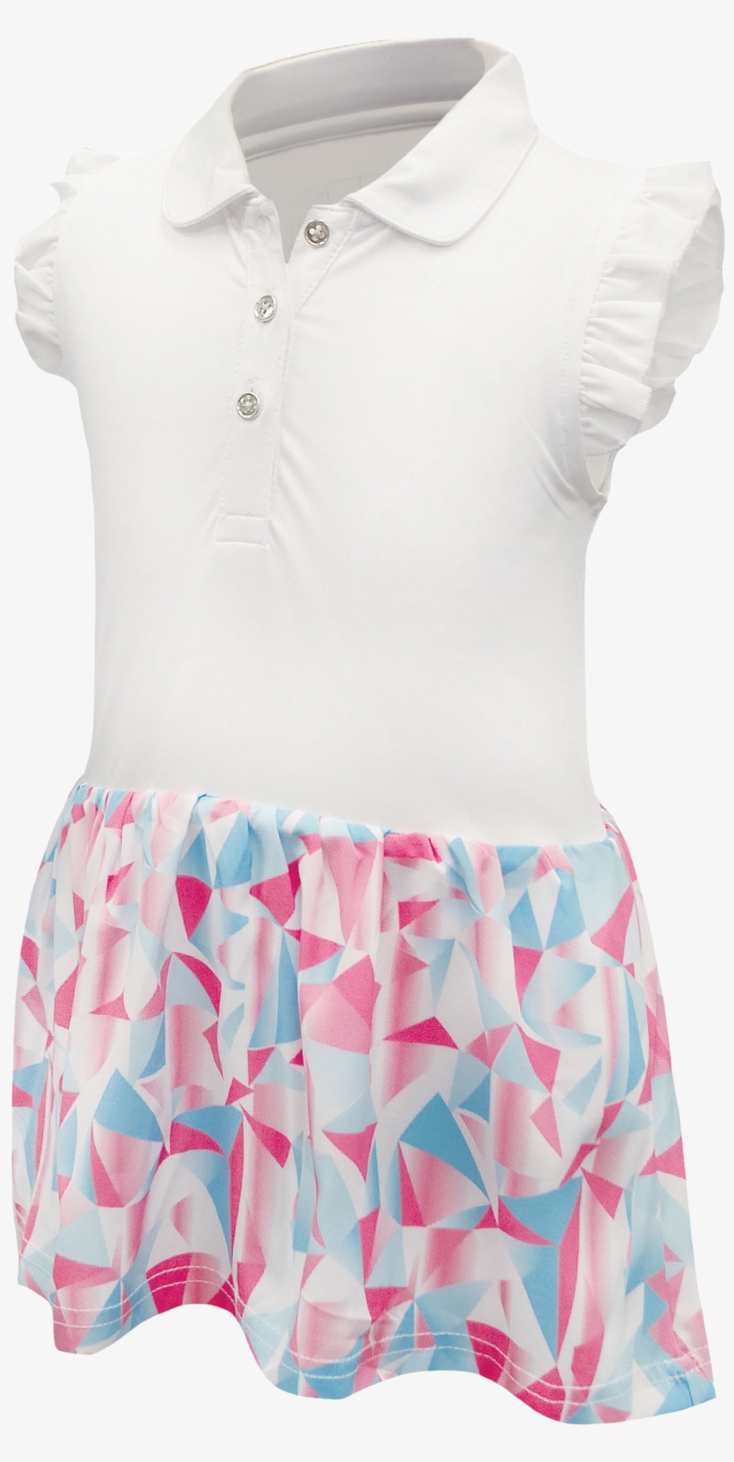 Infant White Polo Onesie Dress With/ Diagonal Color - Infant Bodysuit, transparent png #6057348