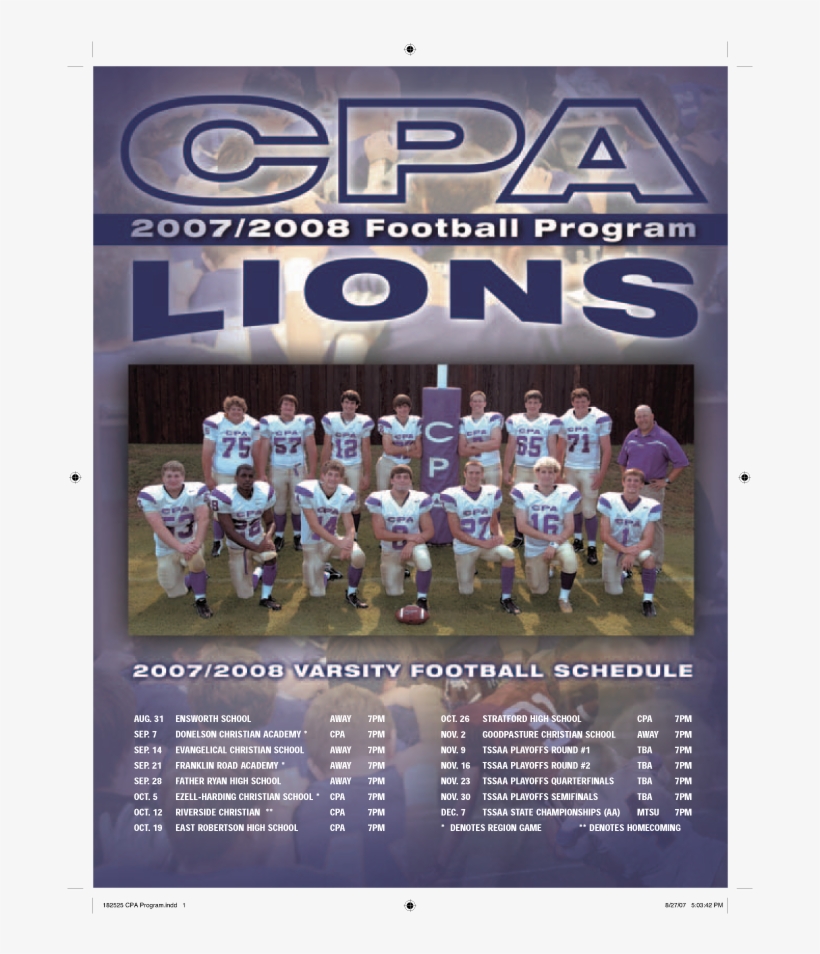 Football Program Template Free Sports Roster Template - Sports, transparent png #6060266