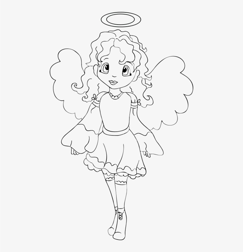 Angel Girl - Drawing, transparent png #6061839