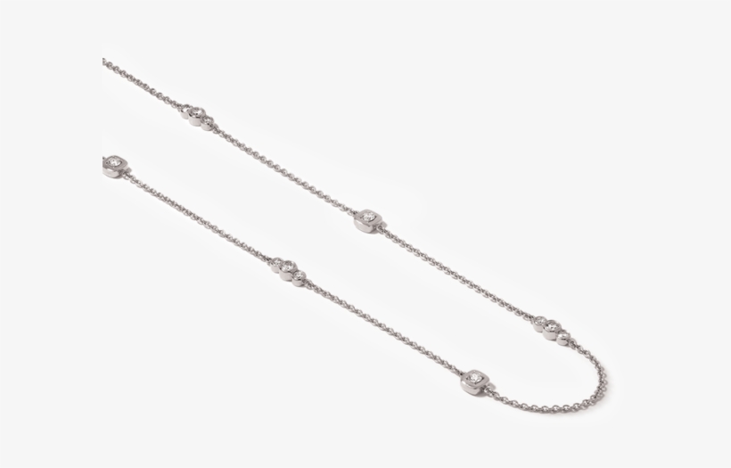 White Gold And Diamonds Necklace - Necklace, transparent png #6062078