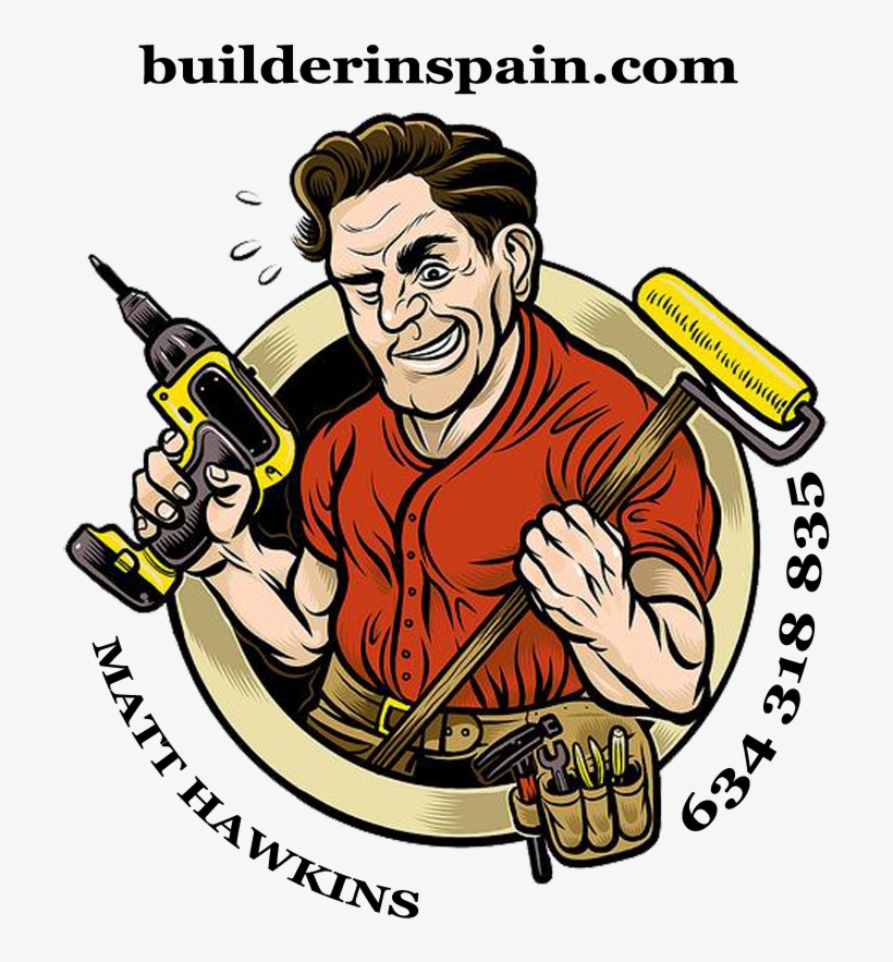 Builder In Spain Jpg Black And White Stock - Handyman Profile, transparent png #6063143
