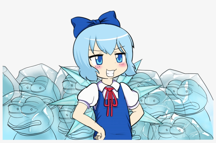 1mib, 1395x858, But It Is Cirno Who Will Be Playing - Cirno Pepe The Frog, transparent png #6064660