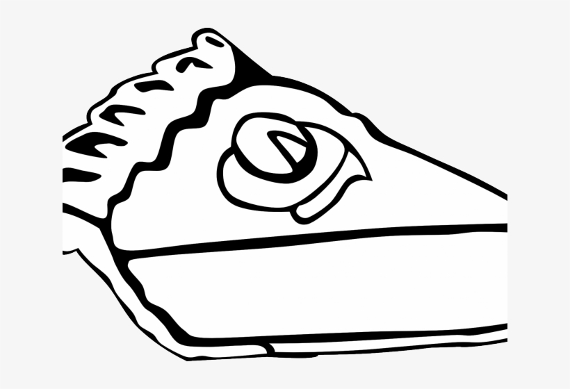 Veggie Burger Clipart Black And White - Slice Of Pie Drawing, transparent png #6066024