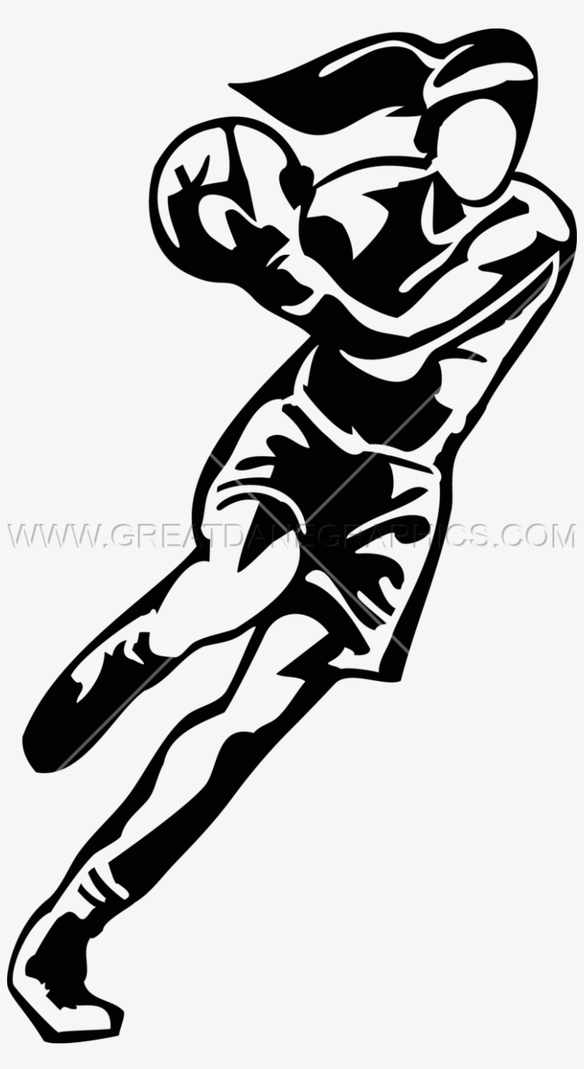 Female Basketball Player - Girls Basketball Clipart Black And White, transparent png #6066912