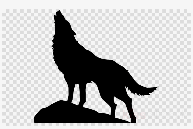 Wolf Stencil Clipart Wolf Stencil Silhouette - Wolf Howling Silhouette Png, transparent png #6068615