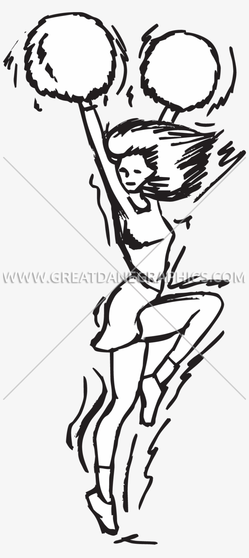 Cone Clipart Cheerleader - Sketch, transparent png #6068623