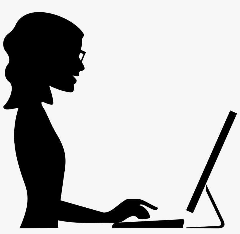 Smiling Silhouette At Big Image Png - Silhouette Woman With Glasses, transparent png #6069431
