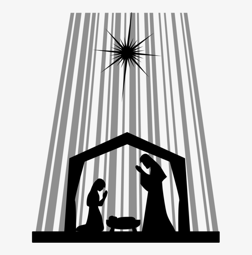 Nativity Scene Nativity Of Jesus Manger Bethlehem Child - Transparent Nativity Silhouette, transparent png #6069677