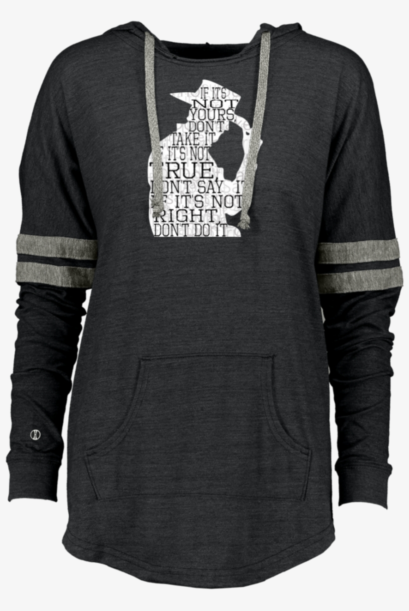 Cowboy Silhouette White Ladies Hooded Low Key Pullover - Sweatshirt, transparent png #6069679