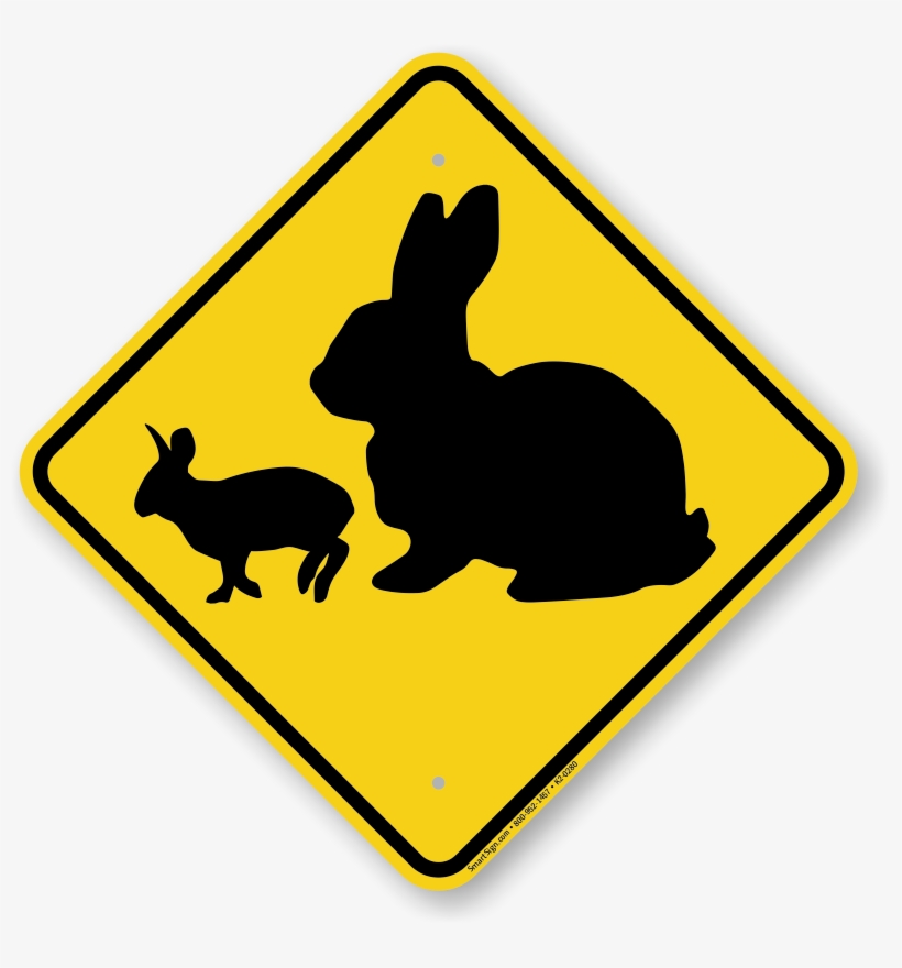 Download Rabbit With Bunny Crossing Sign Senales De Transito Ganado Free Transparent Png Download Pngkey