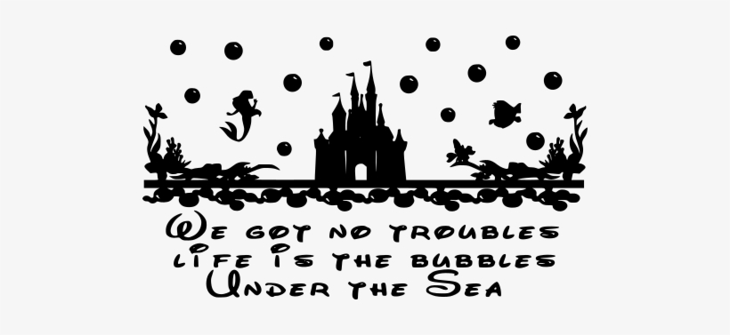Disney Little Mermaid Silhouette - Disney Castle Silhouette, transparent png #6070827