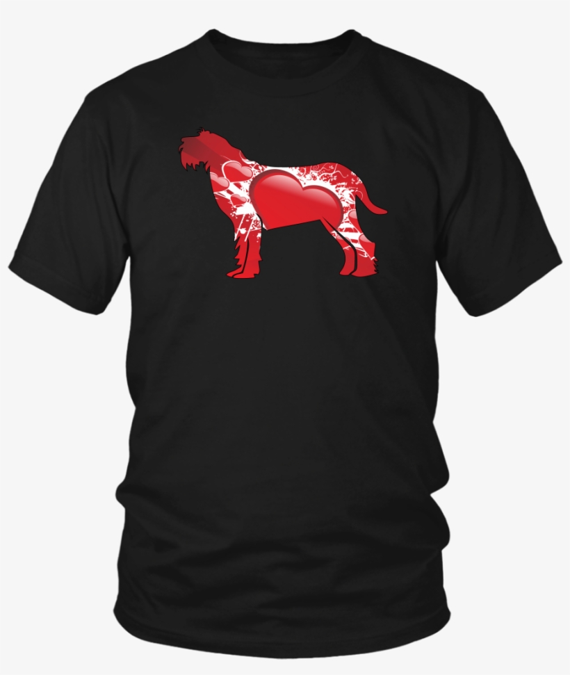 Spinone Italiano Silhouette With Big Read Hearts T-shirt - Music For The Masses T Shirt, transparent png #6072746