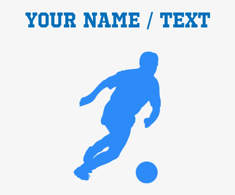 Custom Blue Soccer Player Silhouette Mousepad - Logo For Soccer School, transparent png #6074294