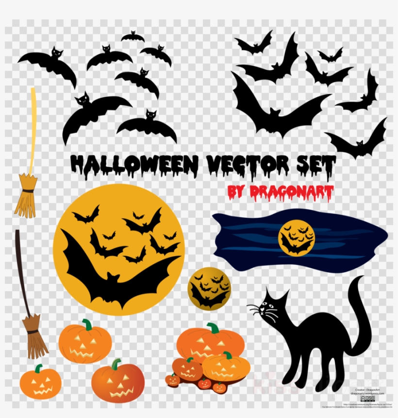 Silhouette Bats Png Clipart Clip Art - Png Free Cute Halloween Vectors, transparent png #6075701