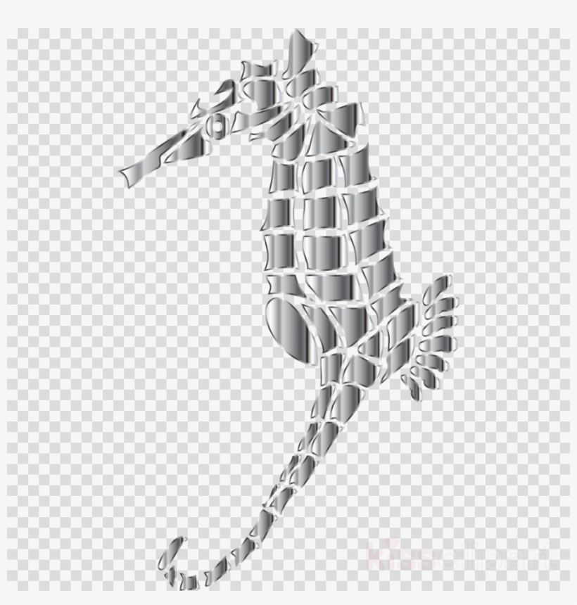 Chrome Stylized Seahorse Silhouette Frosted Glass Pulb - Icon, transparent png #6077709
