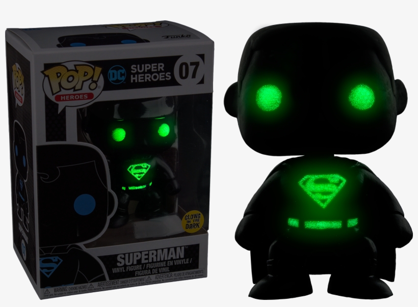 Superman Silhouette Glow In The Dark Pop Vinyl Figure - Glow In The Dark Flash Pop, transparent png #6078556