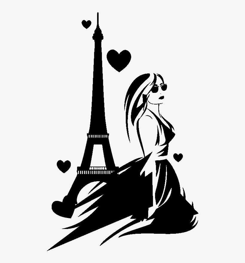 Sticker Paris Et L Amoureuse Ambiance Sticker Kc7289 - Stickers Paris, transparent png #6079686