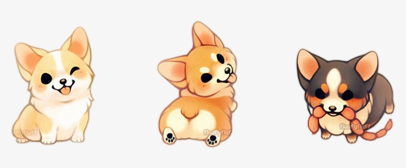 Tumblr Puppy Puppys Dog Cute Corgi Corgis - Kawaii Floofyfluff, transparent png #6080214
