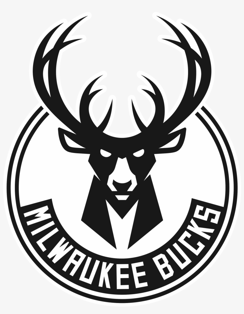 Graphic Black And White Download Buck Vector Black - Black Milwaukee Bucks Logo, transparent png #6080511