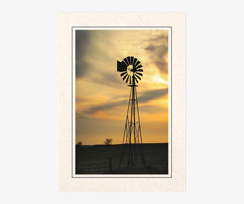 Windmill At Sunset - Windmill, transparent png #6080660