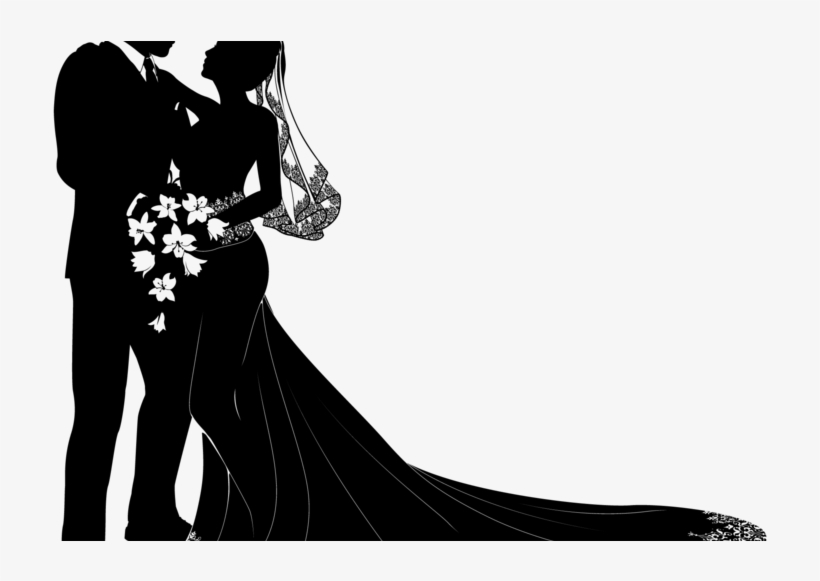 Perfect Trolley Rental For A Wedding Or A Party Bus - Wedding Couple Silhouette Vector, transparent png #6081536