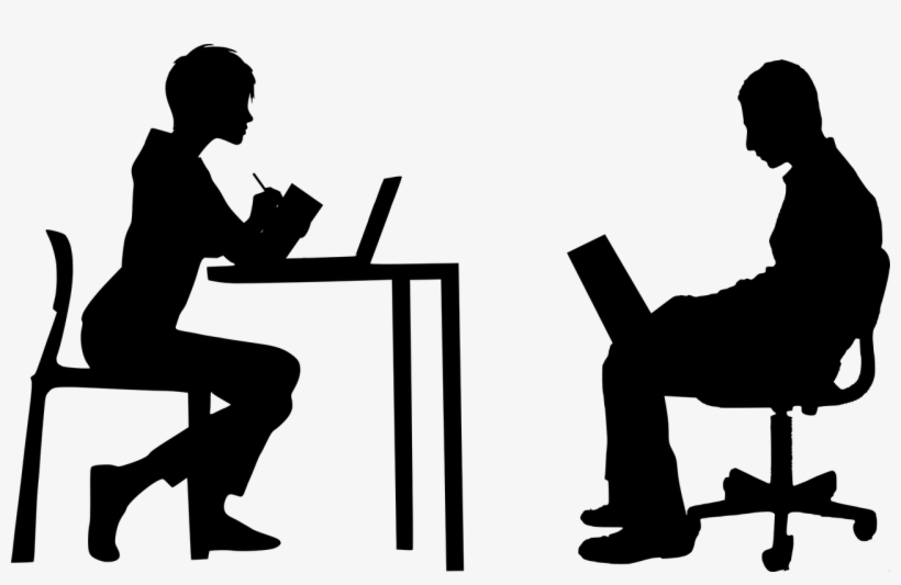 Working Silhouette Clipart Stock Photography Clip Art - People At Desk Silhouette, transparent png #6081625