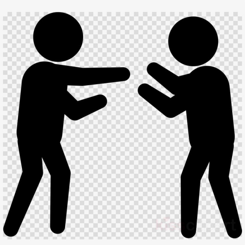 Silhouette People Fighting Png Clipart Computer Icons - Clipart Black And White Argument, transparent png #6082338