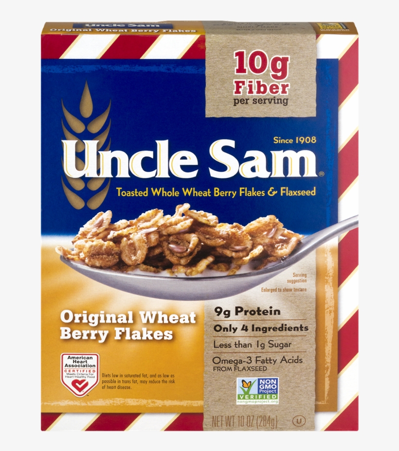 Uncle Sam Toasted Whole Wheat Berry Flakes & Flaxseed - Two Most Healthy Cereal, transparent png #6087467