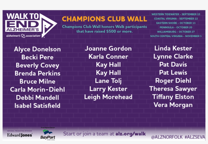 Become A Walk To End Alzheimer's Champion And Register - Walk To End Alzheimer's 2014, transparent png #6092030