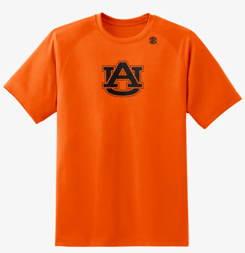Neon Orange Polyester Auburn Sec Logo Shirt - Plain T Shirt Png Orange, transparent png #6092067