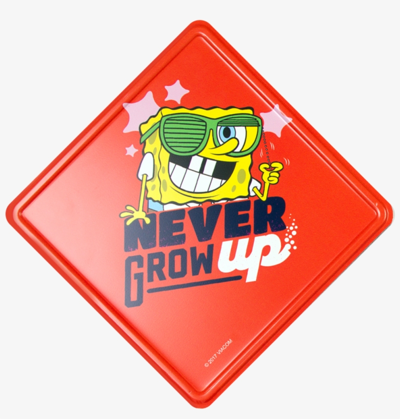 Never Grow Up Metal Door Sign - Spongebob Squarepants 144 Pages Coloring & Activity, transparent png #6095407
