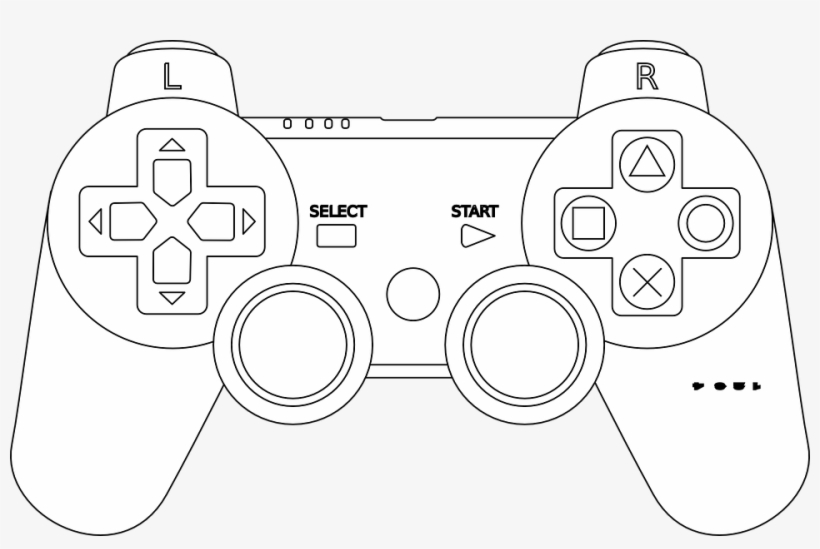 Manette Ps3 Dessin Png - Video Game Controller Clip Art, transparent png #6095560