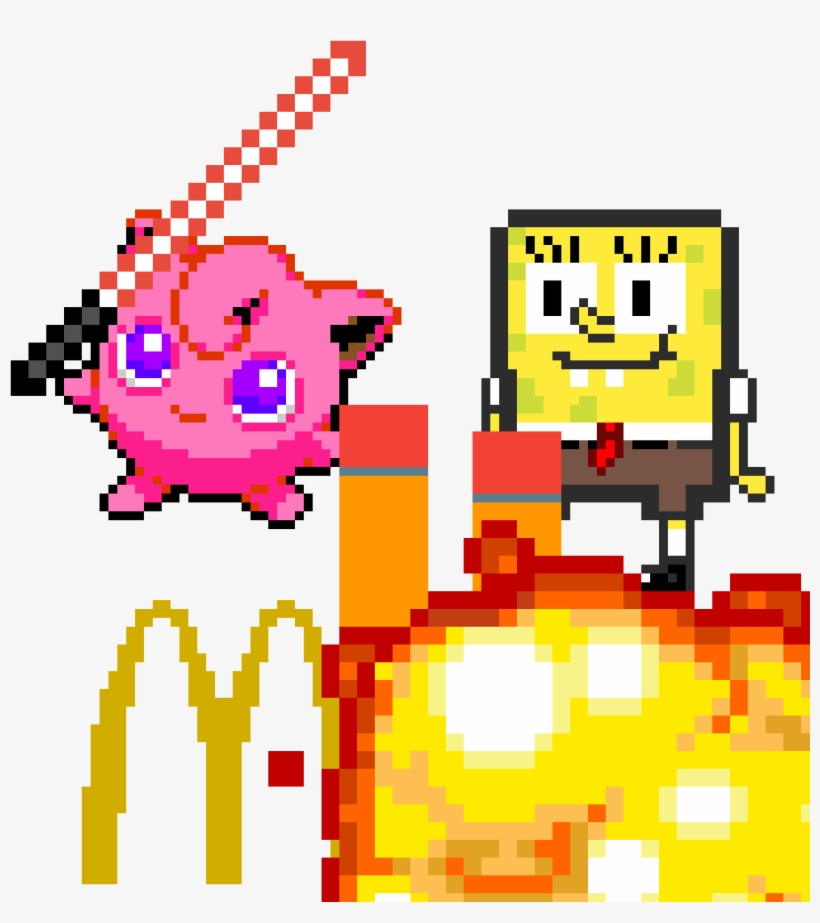 Spongebob - Jigglypuff Perler Necklace, transparent png #6095743