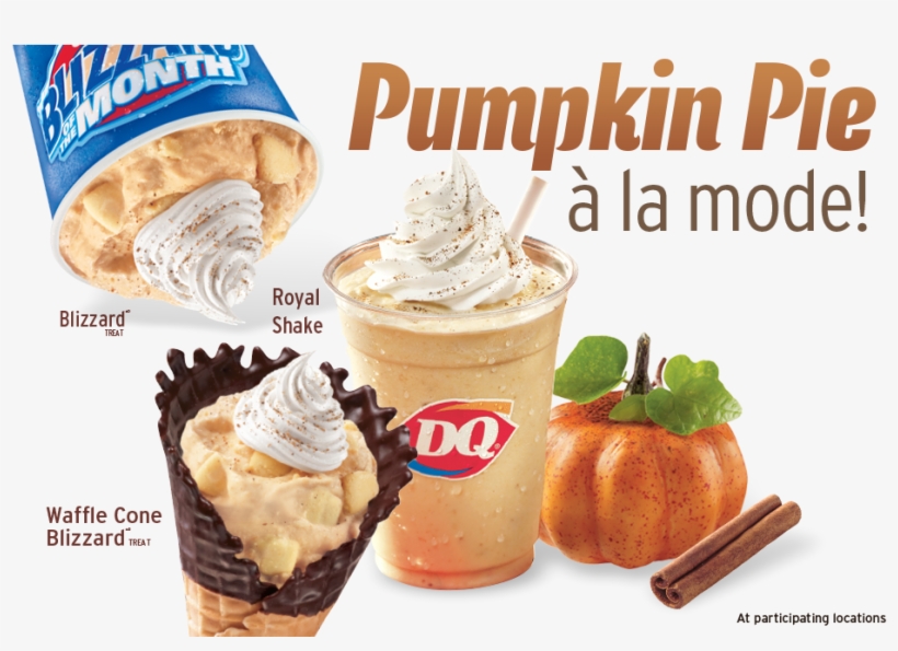 Pumpkin Pie A La Mode Blizzard Treat, Royal Shake, - Dairy Queen Pumpkin Pie Blizzard Calories, transparent png #6099379