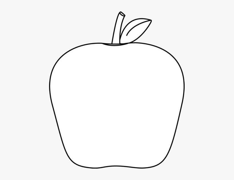 Black And White Apple Apple Outline, Apple Clip Art, - Clip Art Vowels Black And White, transparent png #610186