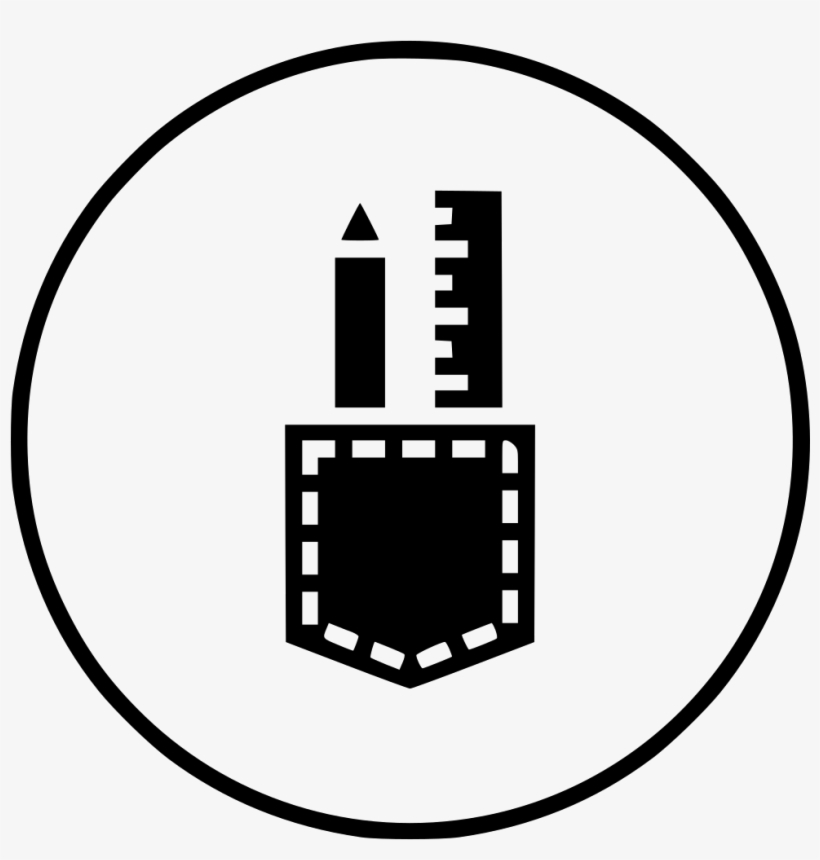 Pencil Ruler Pocket Design Drawing Creation Write Icon - Drawing, transparent png #611455