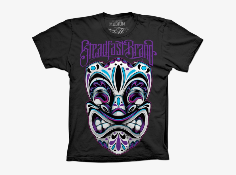 Steadfast Brand Tiki Mask T-shirt Design - Day Of The Dead Tiki, transparent png #611499