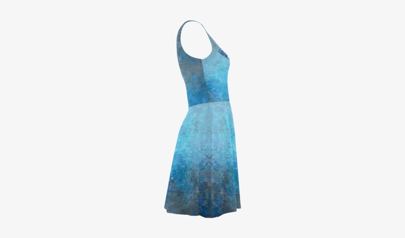 A Blue Watercolor Elephant Portrait In Denim Look Atalanta - Cocktail Dress, transparent png #611628