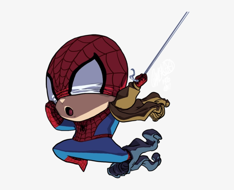 Geek Art Cute Little Spider Man Rushing Into Action - Cute Spiderman, transparent png #611882