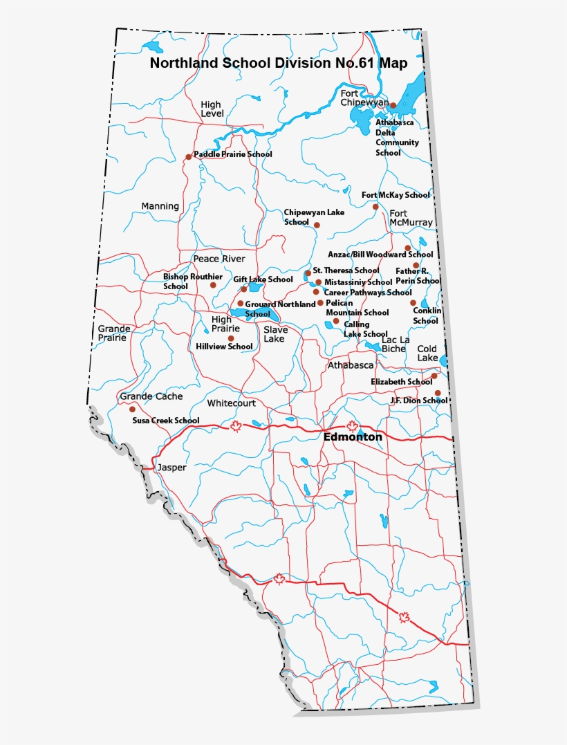 Map Of Northland School Division - Northland School Division No. 61, transparent png #612085