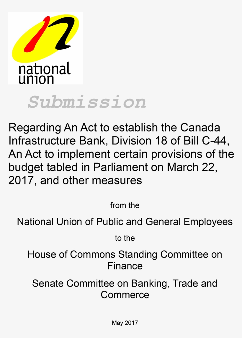 Nupge Submission On Bill C44 May 19 2017-1 - Nupge, transparent png #612311