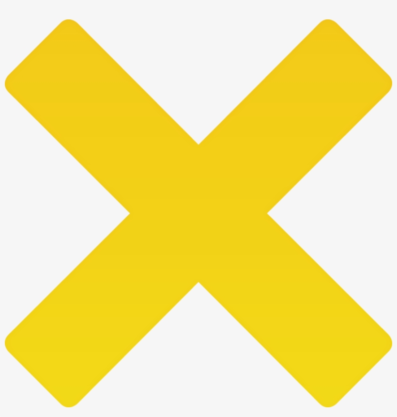 Minimalist X Mark Clip Art Medium Size - Yellow Cross Mark Png, transparent png #612472