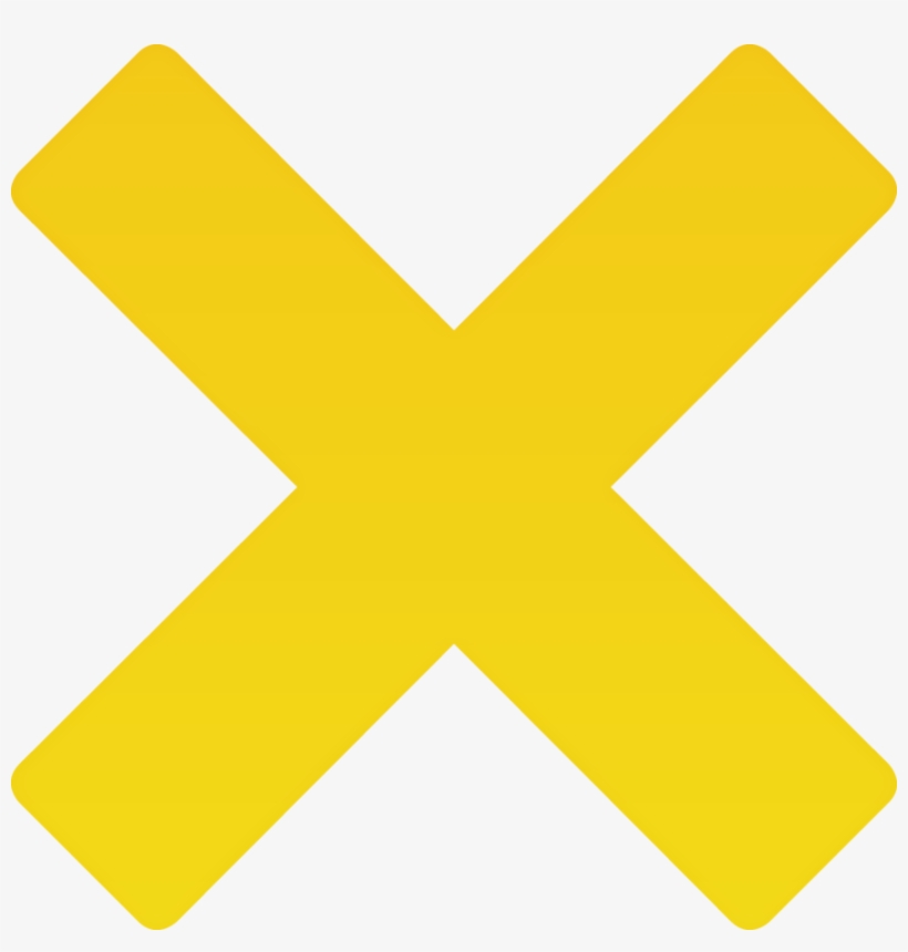Minimalist X Mark Clip Art Medium Size - Yellow Cross Mark Png, transparent png #612472