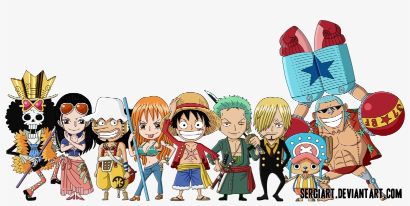 Chibi Straw Hat Pirates By Sergiart - One Piece Chibi, transparent png #612671