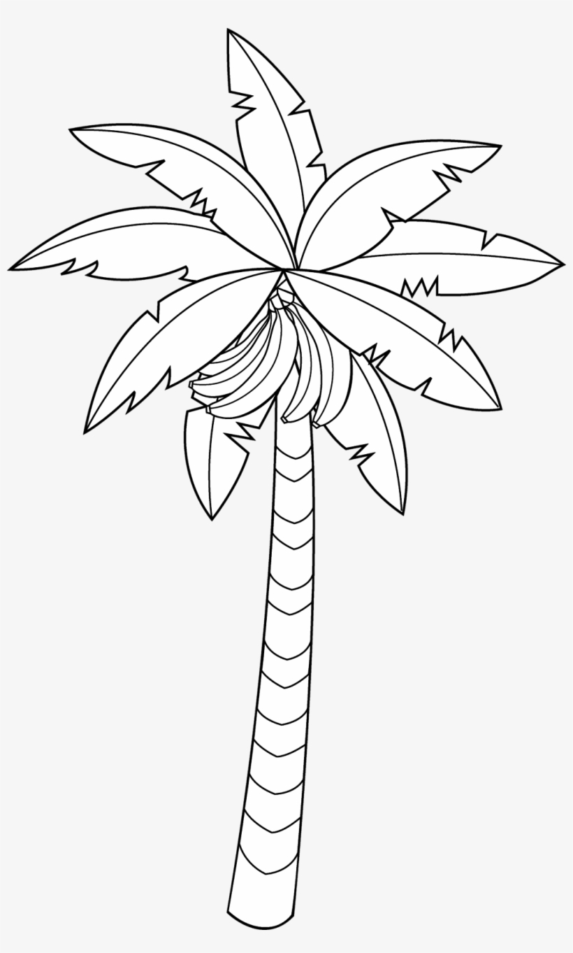 28 Collection Of Banana Tree Clipart Black And White - Easy Banana Tree Drawing, transparent png #612701