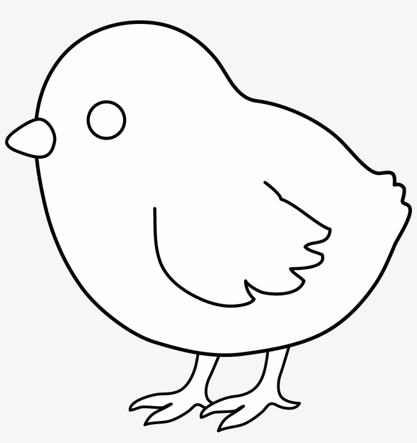 Cute Colorable Baby Chick - Baby Chick Clip Art Black And White Free, transparent png #613045