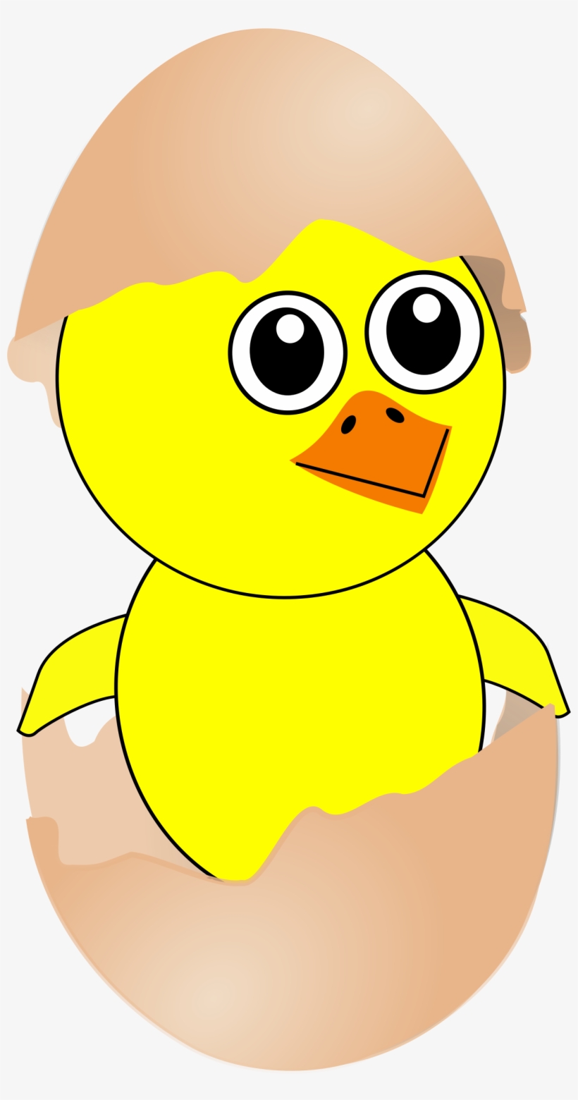 Easter Chick Cartoon - Chicken In Egg Drawing, transparent png #613156